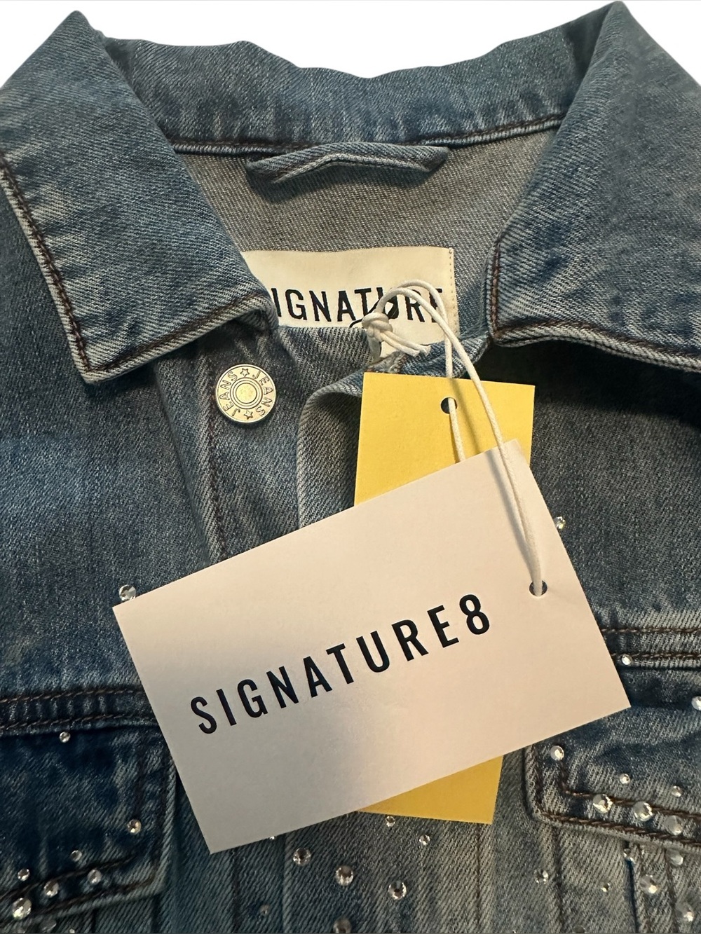 Signature8 Blue Denim Jacket with Rhinestones (small/medium) - Picture 7 of 7